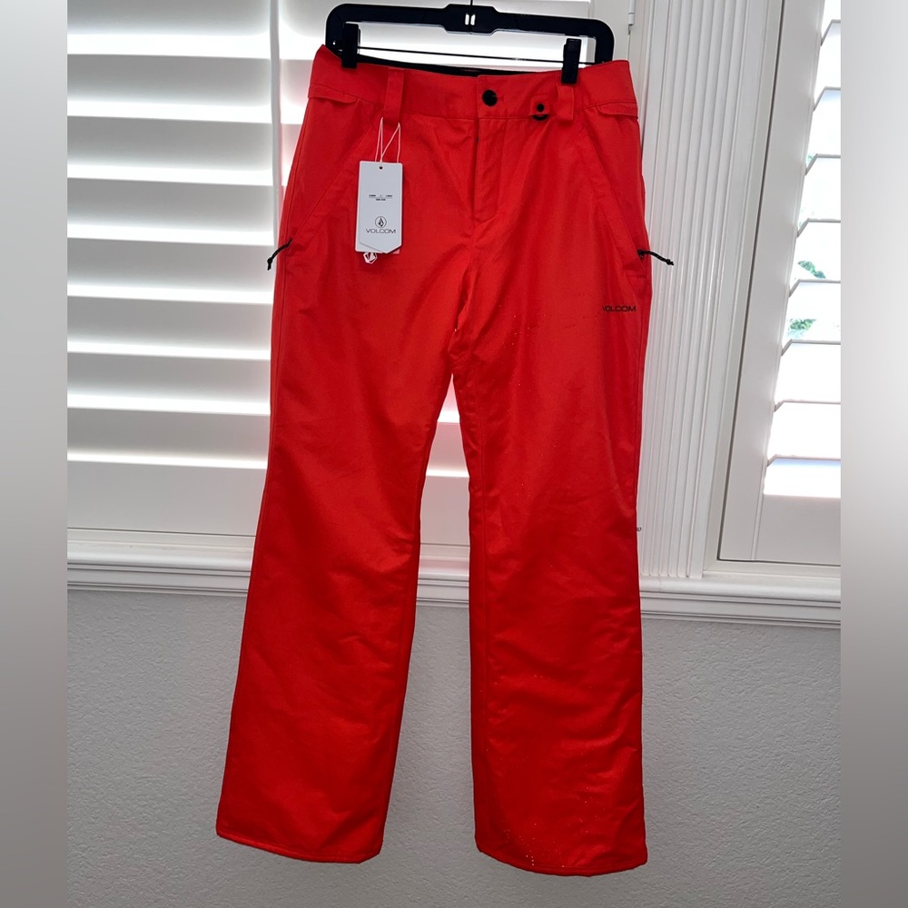 NWT Volcom Frochickie Insulated Ski Snow Board Pants Size Small Orange Red Warm